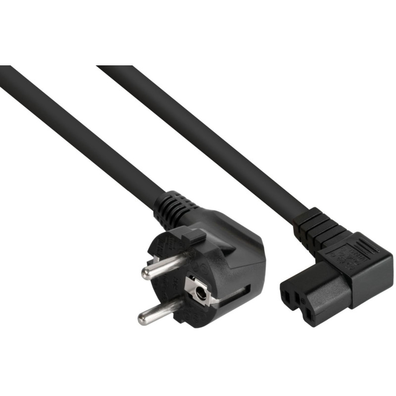 Power cable Alcasa Kabelmeister power cable Black 5 m Power plug type E+F C15 panel (SK0151-S050)