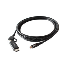 AV Equip Adapter USB-C to USB-C + HDMI PD100W 4K / 60Hz 3.00m Alu.