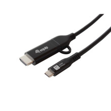 Adapter AV Equip Equip USB-C to USB-C + HDMI PD100W 4K / 60Hz 2.00m Alu. Adapter AV Equip Equip USB-C to USB-C + HDMI PD100W 4K / 60Hz 2.00m Alu.