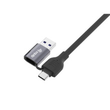 Adapteris USB Equip Equip GigaBit USB-C+A- RJ45 St / St 5.00m Black Adapteris USB Equip Equip GigaBit USB-C+A- RJ45 St / St 5.00m Black