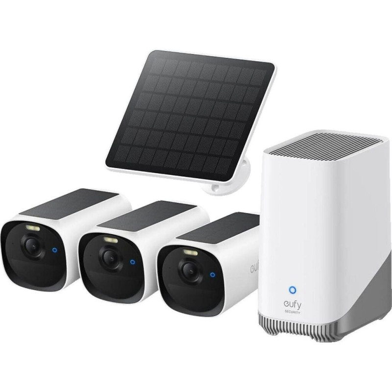 eufyCam E40 3-Cam Kit HomeBase S380 + Solarpanel E8144326