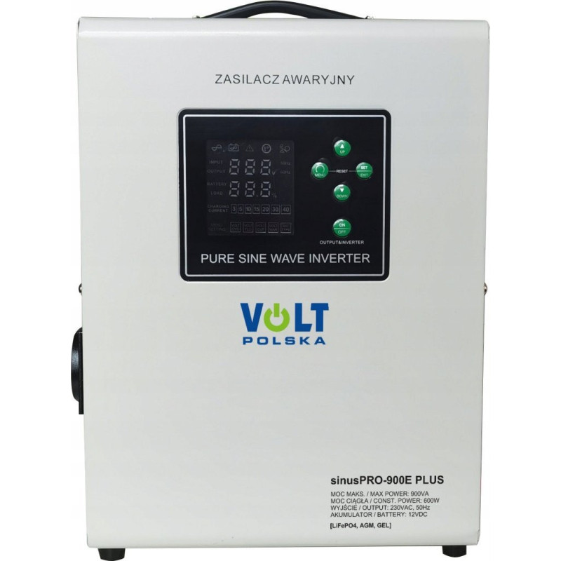 Keitiklis VOLT POLSKA SINUSPRO 900E PLUS 12V 600 / 900W LiFePO4, MENIU