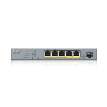 ZyXEL GS1350-6HP Gigabit Smart Switch, 5x RJ-45, 1x SFP, PoLRE / PoE++, lüfterlos