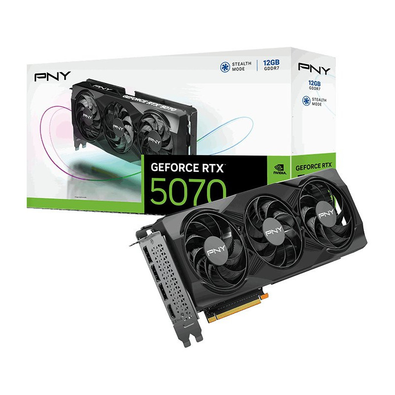 Grafiskās karte / Video kartes Pny RTX 5070 12GB PNY Triple Fan GDDR7 3 Fan