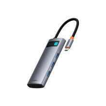 Baseus Metal Gleam Series 7v1 USB-C HUB Dokavimo stotis Space Grey