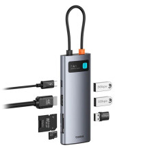 Baseus Metal Gleam Series 7v1 USB-C HUB Dokavimo stotis Space Grey
