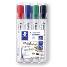 STAEDTLER Lumocolor – 4 Stück(e) – Schwarz – Blau – Grün – Rot – Rundspitze – Mehrfarbig – Polyprop