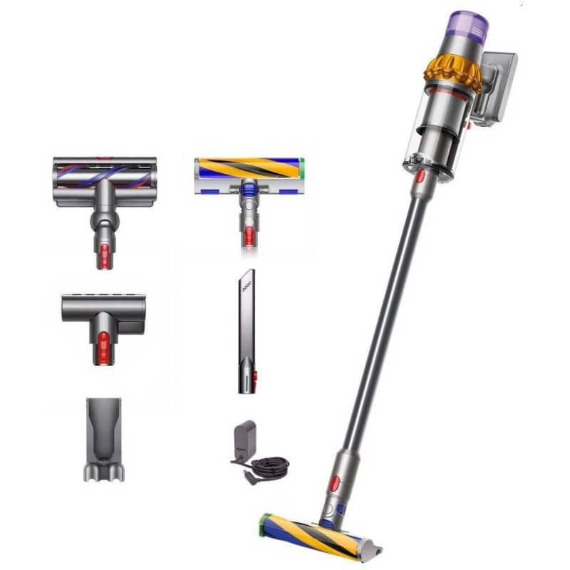 Dyson V15 Detect Absolute (2026) cordless upright vacuum cleaner with 4 attachments