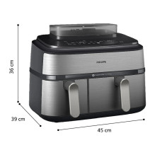 Airfryer NA555 00 Dual Basket 9L 2750W silver (NA555 / 00) Airfryer NA555 00 Dual Basket 9L 2750W silver (NA555 / 00)