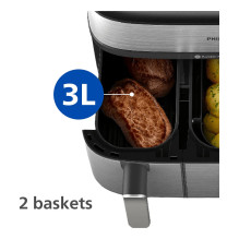 Airfryer NA555 00 Dual Basket 9L 2750W silver (NA555 / 00) Airfryer NA555 00 Dual Basket 9L 2750W silver (NA555 / 00)