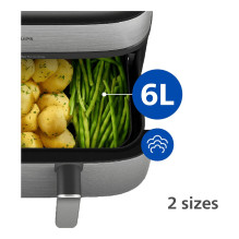 Airfryer NA555 00 Dual Basket 9L 2750W silver (NA555 / 00) Airfryer NA555 00 Dual Basket 9L 2750W silver (NA555 / 00)