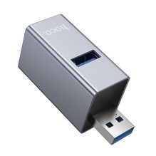 Adapter 3in1 (USB 2.0 x 2+USB 3.0) to USB-A Hoco HB54 szary
