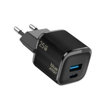 Telefono įkroviklis Blue Star Nano GaN USB C + USB A QC4.0 PD 3A 25W VT-331 juoda