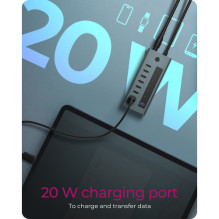 Stebulė IB-HUB1457-C31 7 port C tipo HUB z 36 W maitinimo šaltinis Stebulė IB-HUB1457-C31 7 port C tipo HUB z 36 W maitinimo šaltinis