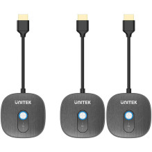Bevielis HDMI 1080p AV signalo perdavimo sistema Unitek Unitek, 1 siųstuvas + 2 imtuvai, Black Bevielis HDMI 1080p AV signalo perdavimo sistema Unitek Unitek, 1 siųstuvas + 2 imtuvai, Black