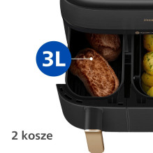 Philips 5000 series NA552 / 00 fryer Double 9 L Stand-alone 2750 W Hot air fryer Black, Gold Philips 5000 series NA552 / 00 fryer Double 9 L Stand-alone 2750 W Hot air fryer Black, Gold