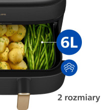 Philips 5000 series NA552 / 00 fryer Double 9 L Stand-alone 2750 W Hot air fryer Black, Gold Philips 5000 series NA552 / 00 fryer Double 9 L Stand-alone 2750 W Hot air fryer Black, Gold