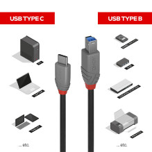 USB Kabelis - LINDY Anthra...