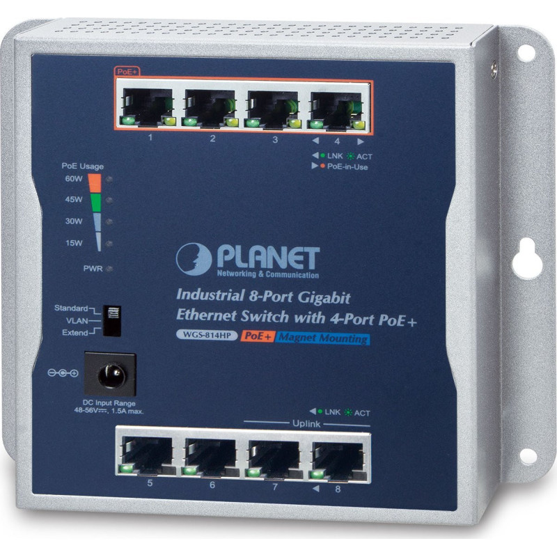 Planet Wgs-814Km P30 Industrial 8-Port 4-Port PoE Switch (Wgs814Km) (WGS814HP)