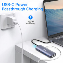 Adapteris USB Equip Equip USB-C- 2xHDMI / RJ45 / 2xUSB-A / USB-C3.2 St / Bu pilkas Adapteris USB Equip Equip USB-C- 2xHDMI / RJ45 / 2xUSB-A / USB-C3.2 St / Bu pilkas