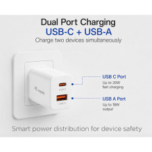 Įkroviklis Equip Equip 2Port USB-C PD3.0 / USB-A GaN 25St.20W ÜSS ws Įkroviklis Equip Equip 2Port USB-C PD3.0 / USB-A GaN 25St.20W ÜSS ws
