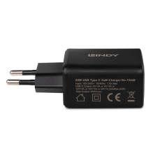 Nešiojamo kompiuterio įkroviklis - Lindy 65 W USB-C GaN įkroviklis
