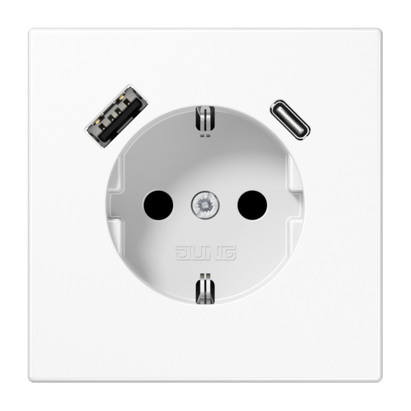 Socket with USB+USB-C JUNG LS1520-15CAWW (white, 16A / 250V)