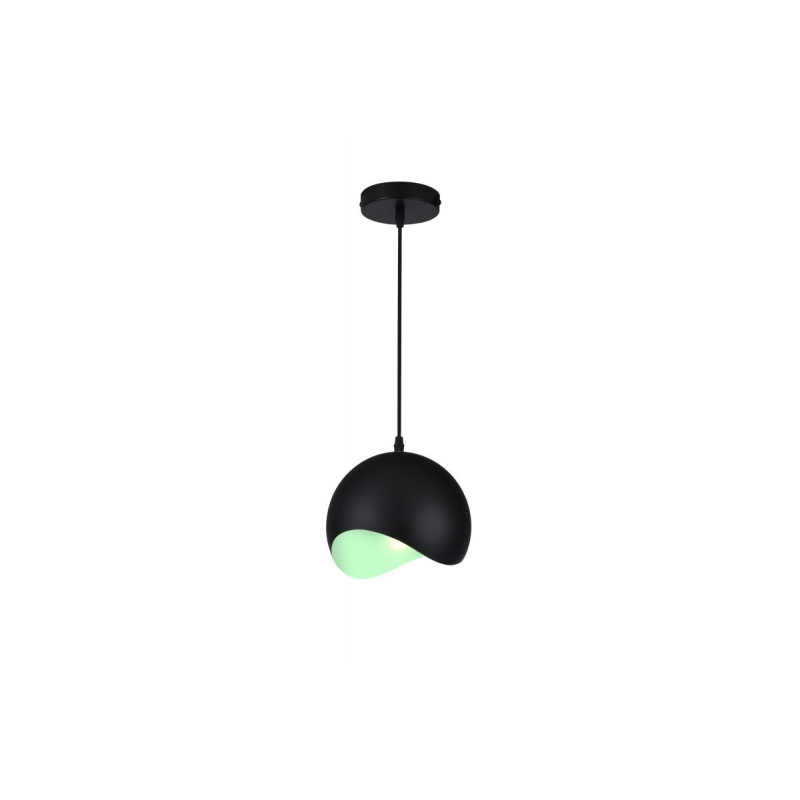 MAVIA LED ceiling light (E27, 40 W, IP20, black, green interior, round) GTV OS-MAV-14-DEC