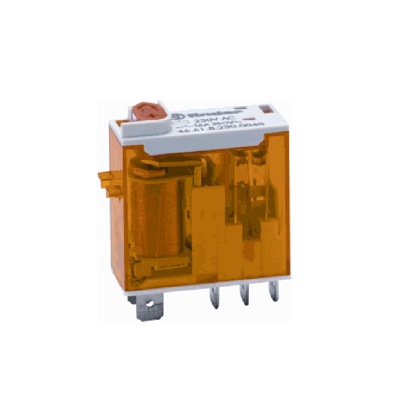 Relė 1 grupė 46 serijos Finder 466180240054 (24V AC, 16A / 250VAC, TEST mygtukas, LED indikacija)