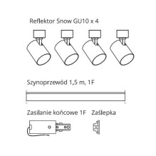 Šviestuvas lubų Light Prestige Snow Set, 4X50 W, GU10 Šviestuvas lubų Light Prestige Snow Set, 4X50 W, GU10