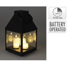 Decoration Lantern with LED, ANX000890 25 cm, 13.5 cm, black Decoration Lantern with LED, ANX000890 25 cm, 13.5 cm, black