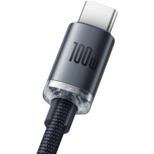 Baseus Crystal Shine Kabel USB-A to USB-C 100 W 5 A 1.2 m Black