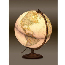 Gaublys National Geographic antikinis, skersmuo 30 cm, anglų kalba. Metalinis meridianas, riešutmedžio padas Gaublys National Geographic antikinis, skersmuo 30 cm, anglų kalba. Metalinis meridianas, riešutmedžio padas