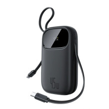 Baseus EnerFill FC31 Powerbank with digital display and 2 built-in USB-C cables 20000mAh 45W Black