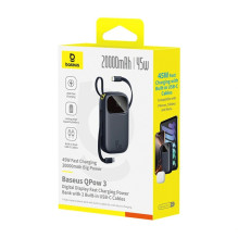 Baseus EnerFill FC31 Powerbank with digital display and 2 built-in USB-C cables 20000mAh 45W Black