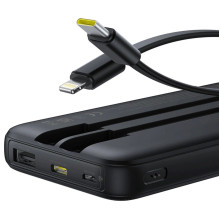 Baseus Lipow Powerbank with dual built-in cable and display 10000mAh 22.5W Black