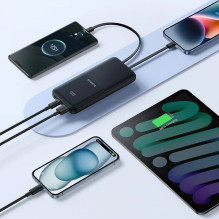 Baseus Lipow Powerbank with dual built-in cable and display 10000mAh 22.5W Black