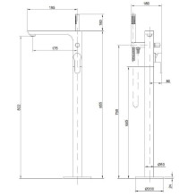 Bath faucet Invena Glamour BW-02-W09-V, gold Bath faucet Invena Glamour BW-02-W09-V, gold