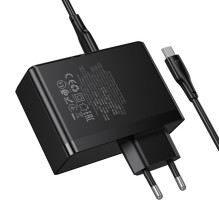 Įkroviklis Hoco N85 100W 3xUSB-C / USB-A + USB-C to USB-C 100W cable 2.0m juodas