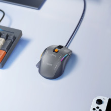 Laidinė pelė Hoco GM52 RGB Gaming juoda / pilka Laidinė pelė Hoco GM52 RGB Gaming juoda / pilka