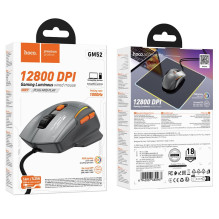 Laidinė pelė Hoco GM52 RGB Gaming juoda / pilka Laidinė pelė Hoco GM52 RGB Gaming juoda / pilka