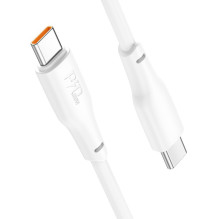USB kabelis Hoco X93 100W USB-C to USB-C 1.0m baltas USB kabelis Hoco X93 100W USB-C to USB-C 1.0m baltas