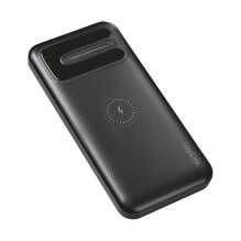 Mobile Power Bank, LiPo, 8.000 mAh, wireless charging, black