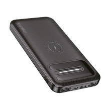 Mobile Power Bank, LiPo, 8.000 mAh, wireless charging, black