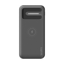 Mobile Power Bank, LiPo, 8.000 mAh, wireless charging, black