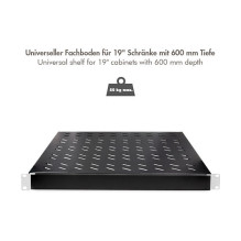 19" reguliuojamo aukščio lentyna lentynoms, kurių gylis 600mm, juoda 19" reguliuojamo aukščio lentyna lentynoms, kurių gylis 600mm, juoda