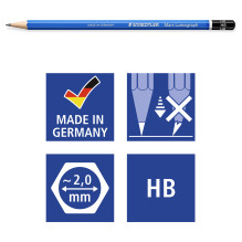 STAEDTLER Bleistift Mars Lumografas 12ST Sechskant STAEDTLER Bleistift Mars Lumografas 12ST Sechskant