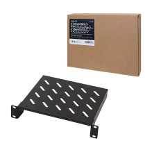 10" konsolinė lentyna 200 mm, 1U, juoda 10" konsolinė lentyna 200 mm, 1U, juoda