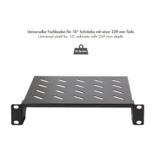 10" konsolinė lentyna 200 mm, 1U, juoda 10" konsolinė lentyna 200 mm, 1U, juoda