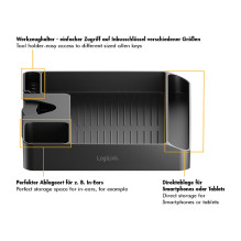 Prie stulpų tvirtinama lentyna, skirta 30-48mm stulpams, juoda